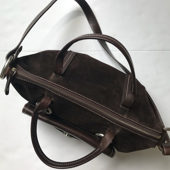 Andrea Mabiani Brown Leather Suede Satchel Tote - Picture 5 of 8